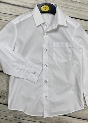 Новая рубашка классическая мальчик длинный рукав george 5-6р 116с белый1 фото