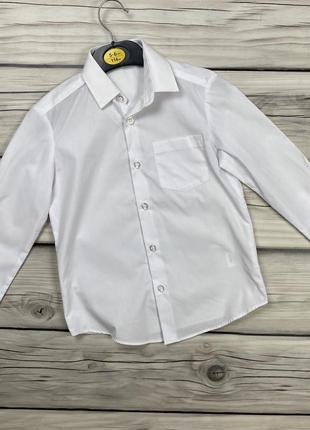 Новая рубашка классическая мальчик длинный рукав george 5-6р 116с белый6 фото