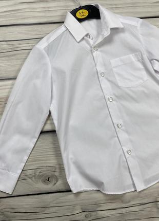 Новая рубашка классическая мальчик длинный рукав george 5-6р 116с белый7 фото