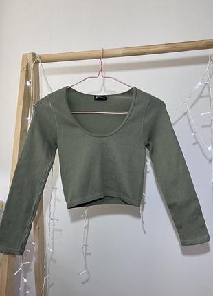 Кроп топ кофта в рубчик zara