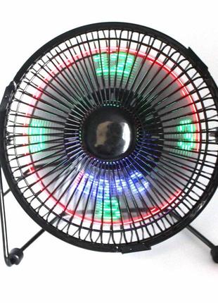 Вентилятор настільний з led-годинником і термометром fan d-2991 black