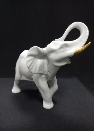 Статуетка / фігурка "слон №1 золото" коростенський фарфор, ручна робота шевченко 2000 р.3 фото