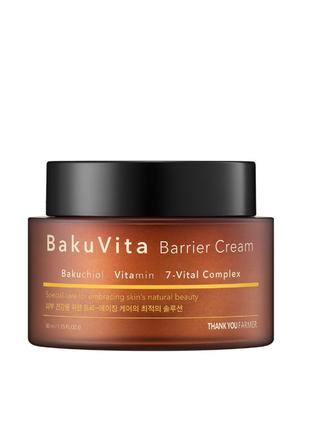 Увлажняющий крем с бакучиолом и витаминами c и e thank you farmer bakuvita barrier cream 50 ml