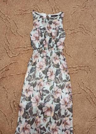 Платье длинное шикарное цветы3 фото
