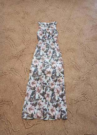 Платье длинное шикарное цветы1 фото