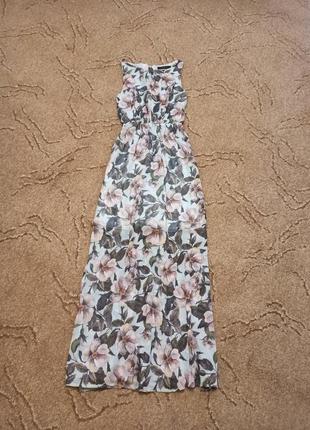 Платье длинное шикарное цветы2 фото