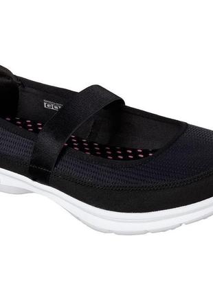 Мокасини жіночі чорні спортивного стилю skechers step go