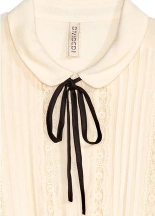 Платье под винтаж h&amp;m белая бежевая молочная вискозная мини с кружевом с завязкой без рукавов женская летняя весенняя с круглым воротничком3 фото