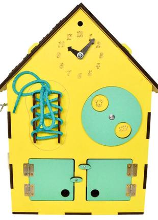 Цветной бизидом 36х24 см "собери сам" желтый развивающий бизи дом 20в1 +полная комплектация в разобранном виде6 фото