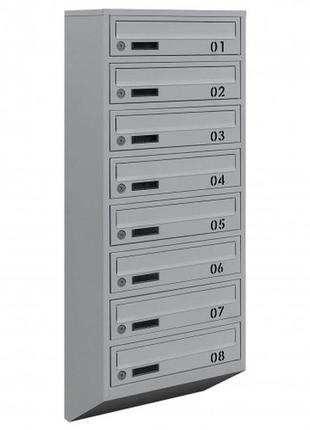 Поштовий ящик levmetal багатосекціний е1-08.b на 8 секцій сірий 1025x390x200