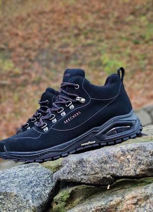 Жіночі черевики skechers uno trail оригінал. натуральна замша. 38