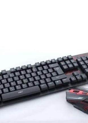 Клавиатура беспроводная с игровой мышкой ukc hk-6500 черная