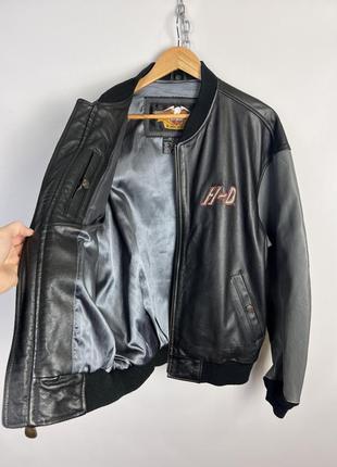 Кожаная куртка бомбер мото harley davidson ( schott x Ausa )10 фото