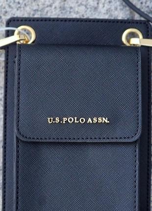 Стьобана сумочка для телефона з монетницею u. s. polo assn ори...5 фото