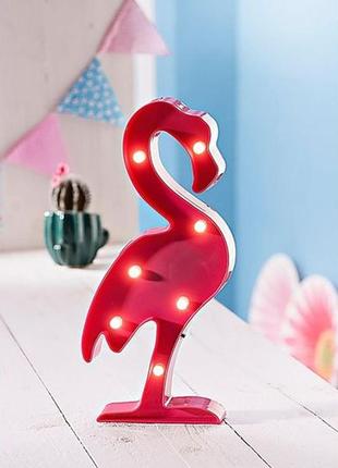 Светильник настольный декоративный ночник toys lamp фламинго 3d розовый на батарейках