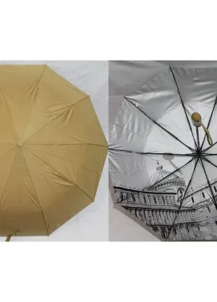 Зонт, парасолька з печаткою малюнка, 10 спиць, карбон, анти-вітер, пісочний, 18313