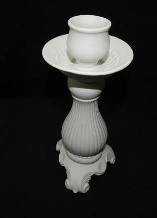Скульптура / подсвечник "бисквит" коростенский фарфор рисунок белый.