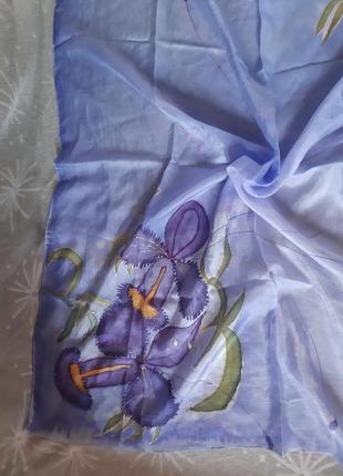 Натуральной шёлк платок. шов роуль2 фото