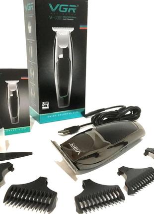 Машинка для стрижки із зарядкою триммер від usb vgr v-030 black