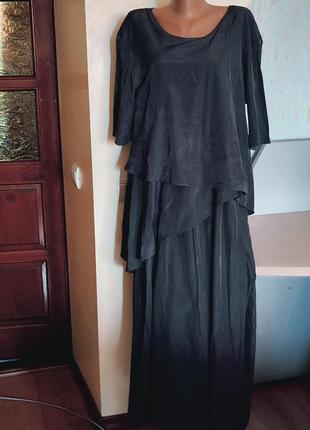 Шикарное длинное многослойное платье2 фото