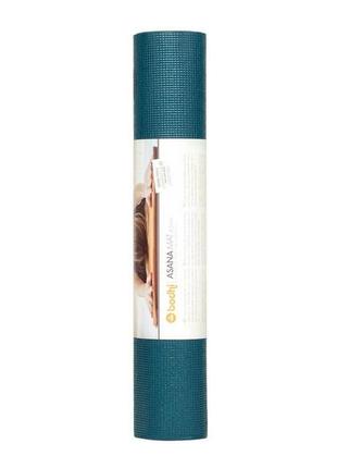 Килимок для йоги bodhi asana mat петрол 183x60x0.4 см (в пакованні)7 фото