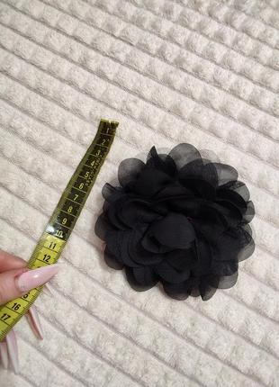 Роскошная брошь цветок черная3 фото