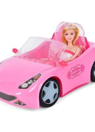 Машина з лялькою рожевий кабріолет для ляльки барбі розмір машинки 33 см2 фото
