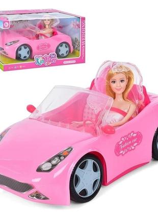 Машина з лялькою рожевий кабріолет для ляльки барбі розмір машинки 33 см3 фото