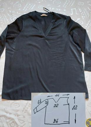 Батал,черная сатиновая блуза, рубашка3 фото