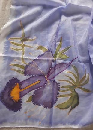 Натуральной шёлк платок. шов роуль4 фото