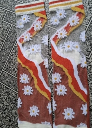 Эксклюзивные носки сетка ромашки4 фото