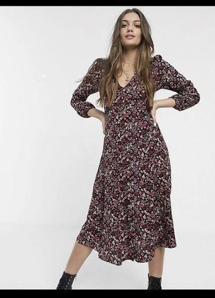 Вінтажна міді сукня плаття на гудзиках на пуговицях