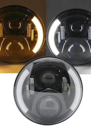 Штатная оптика фары на ваз 2106 60ватт универсальные led фара! 60w. светодиодная лэд фара 5,75 дюймов.