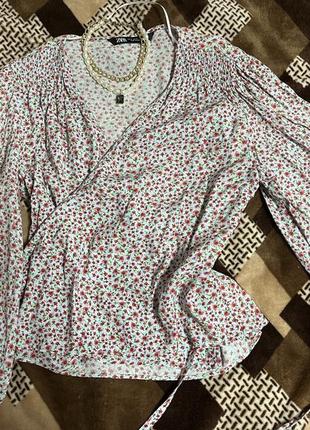 Рубашка блузка zara цветочный принт