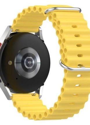 Силіконовий ремінець hump для samsung galaxy watch5 40mm жовтий