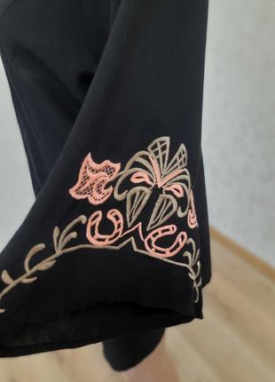 Вышитая накидка кардиган с вышивкой рукав кимоно ribbon10 фото