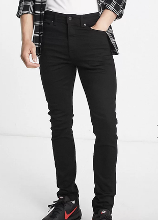 Качественные узкие джинсы selected home leon slim fit jeans in black