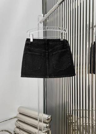 Черная джинсовая юбка wang
