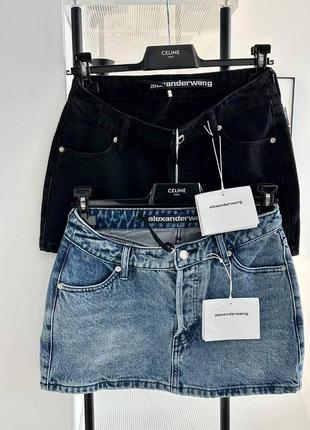Чорна джинсова спідниця wang2 фото