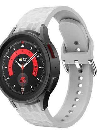 Силіконовий ремінець diamond для samsung galaxy watch5 44mm сірий3 фото