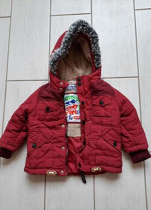 Парка для мальчика красная куртка для мальчика бордо фирменная еврозима деми