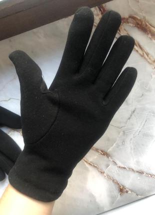 Перчатки с мехом чёрные рукавицы женские2 фото