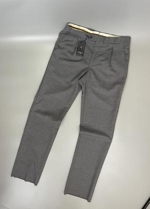 Новые темно серые классические брюки oxford marlane, итальянские, базовые, однотонные, брюки, под рубашку, пиджак, тонкие, летние