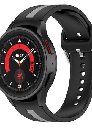 Силіконовий ремінець d2 для samsung galaxy watch5 44mm чорно-с...