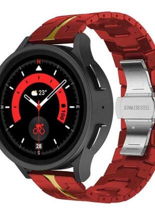 Металевий ремінець iron для samsung galaxy watch 6 44mm червон...