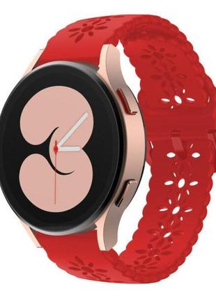 Силіконовий ремінець flower для samsung galaxy watch 6 44mm че...