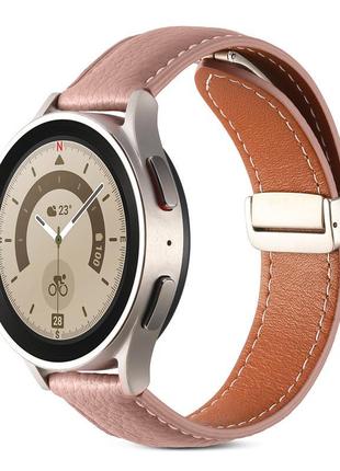 Шкіряний ремінець freez для samsung galaxy watch 6 44mm рожеви...