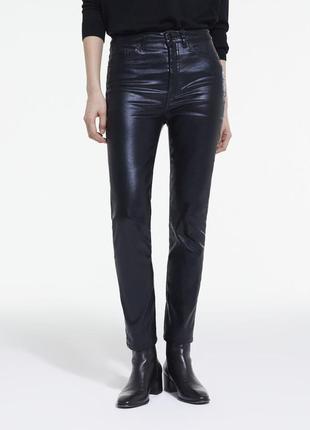 Стильные женские джинсы the kooples navy blue coated slim fit jeans women's