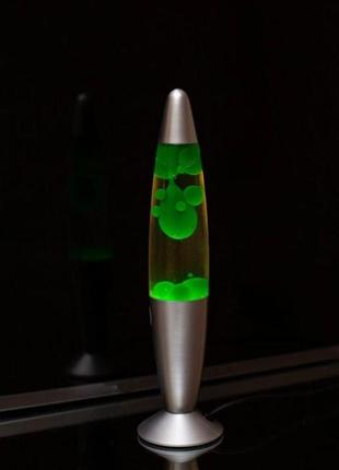 Настільна лава лампа з воском motion lava lamp 41см без запаху від мережі happy home km io3i зелена