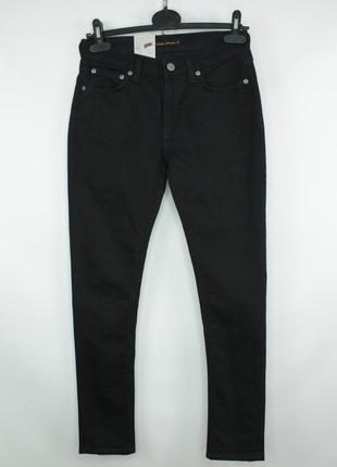 Брендовые узкие джинсы nudie jeans skinny lin black black3 фото